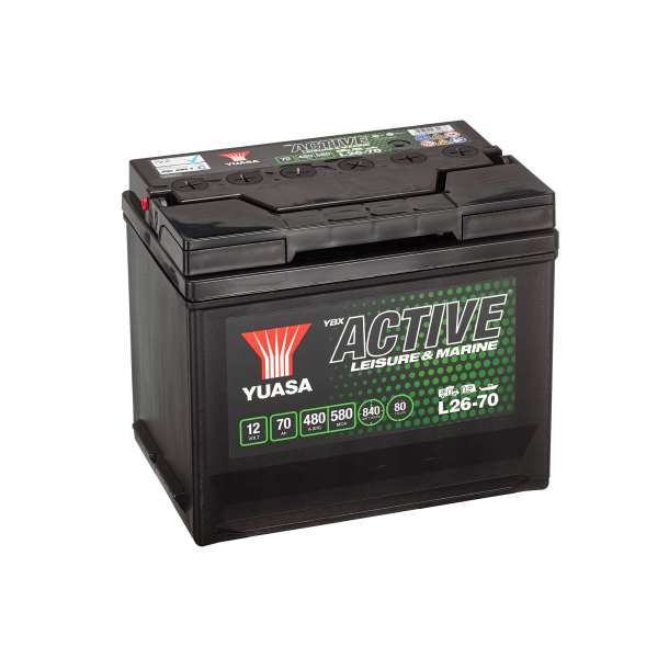 Yuasa - 12V 70Ah 480A Batteri - L26-70