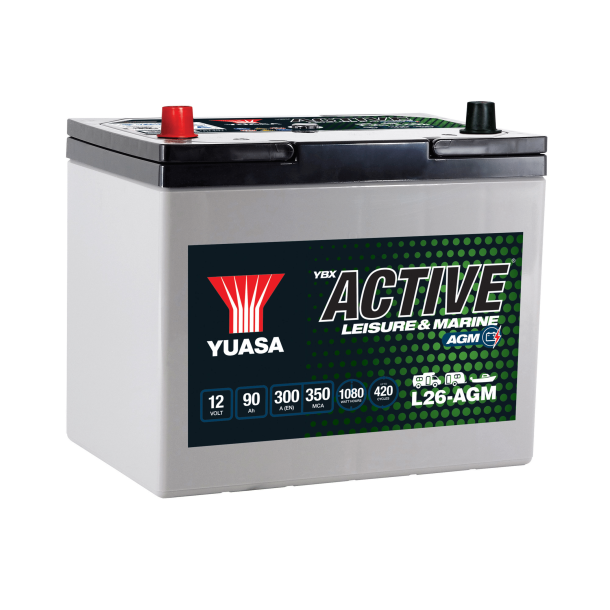 Yuasa - 12V 90Ah 300A Batteri - L26-AGM