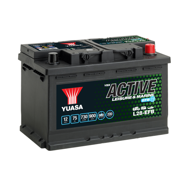 Yuasa - 12V 75Ah 730A Batteri - L28-EFB