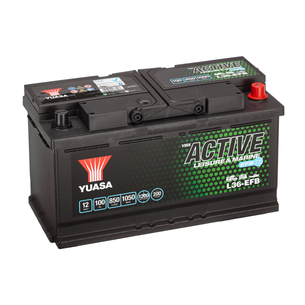 Yuasa - 12V 100Ah 850A Batteri - L36-EFB