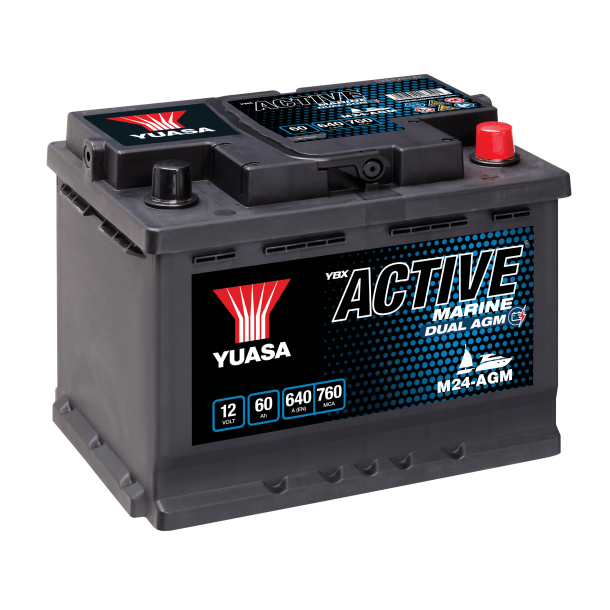 Yuasa - 12V 60Ah 640A Batteri - M24-AGM