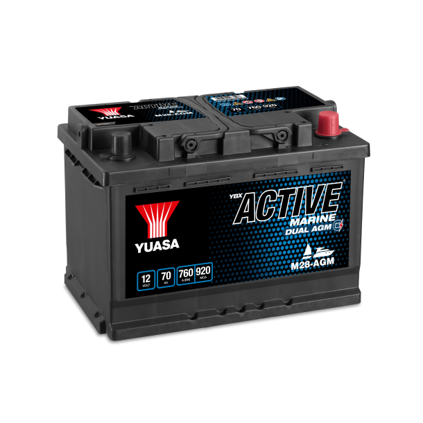 Yuasa - 12V 70Ah 760A Batteri - M28-AGM
