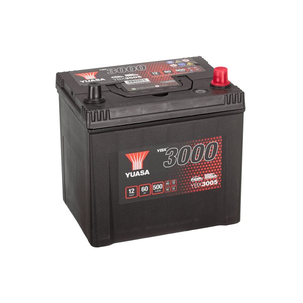 Yuasa - 12V 60Ah 500A Batteri - YBX3005