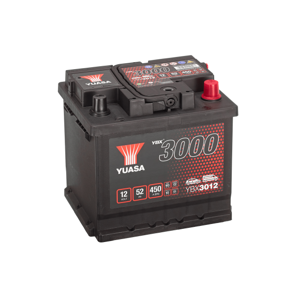 Yuasa - 12V 52Ah 450A Batteri - YBX3012