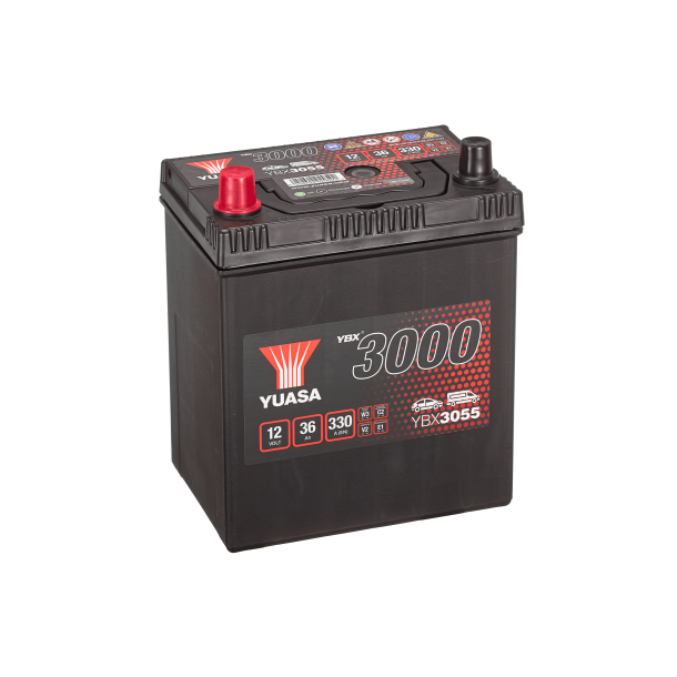 Yuasa - 12V 36Ah 330A Batteri - YBX3055