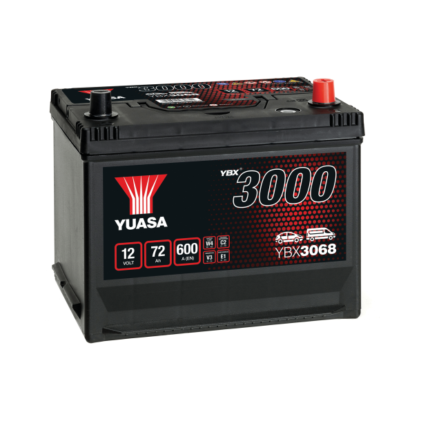 Yuasa - 12V 72Ah 600A Batteri - YBX3068