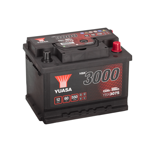 Yuasa - 12V 60Ah 550A Batteri - YBX3075