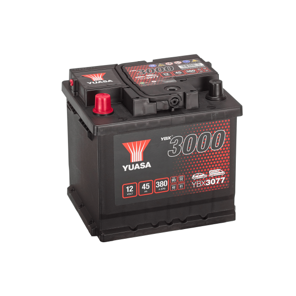 Yuasa - 12V 45Ah 380A Batteri - YBX3077