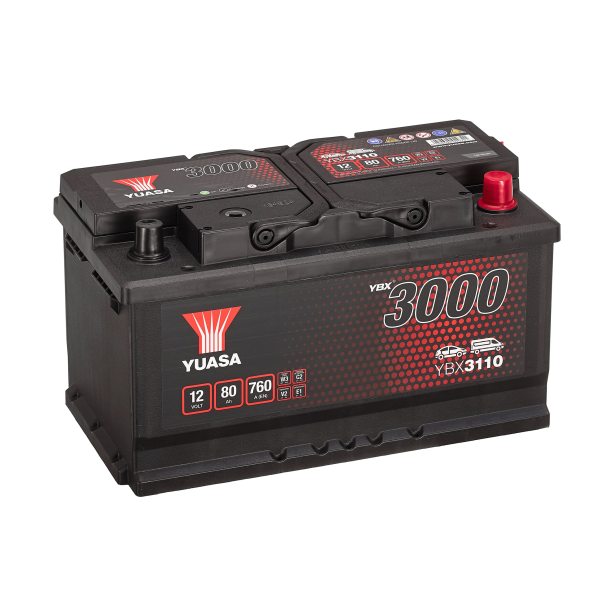 Yuasa - 12V 80Ah 760A Batteri - YBX3110