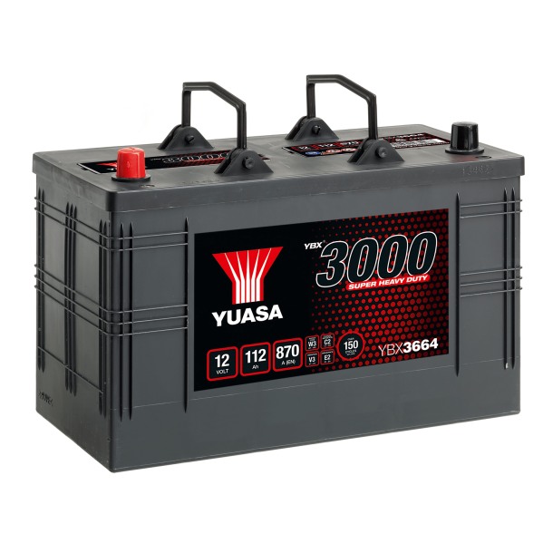 Yuasa - 12V 112Ah 870A Batteri - YBX3664