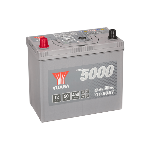 Yuasa - 12V 50Ah 450A Batteri - YBX5057