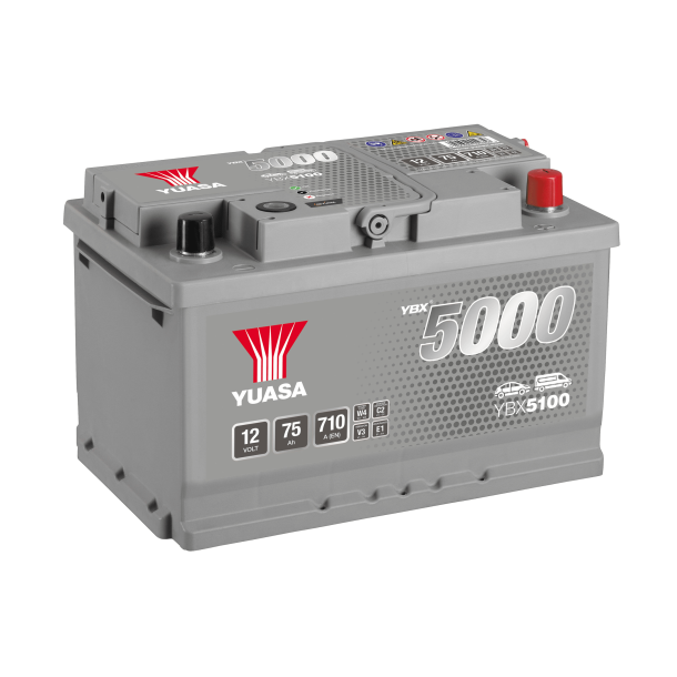 Yuasa - 12V 75Ah 710A Batteri - YBX5100