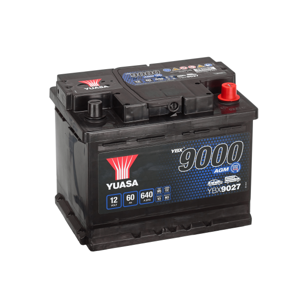 Yuasa - 12V 60Ah 640A Batteri - YBX9027