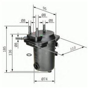 BOSCH Brnslefilter 0 450 907 009 (N7009)