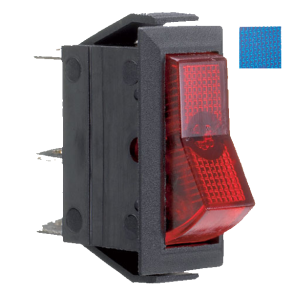 Kontakt firkantet on/off blå 16amp