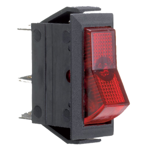Kontakt firkantet on/off rød 16amp