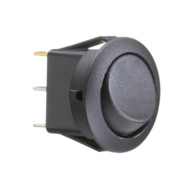 Sl runt p/av svart 19mm hl 10amp