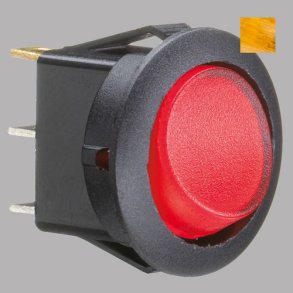 Kontakt rund on/off gul 19mm hul 16amp