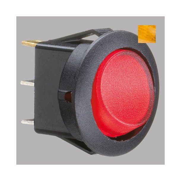 Sl runt p/av gult 19mm hl 16amp