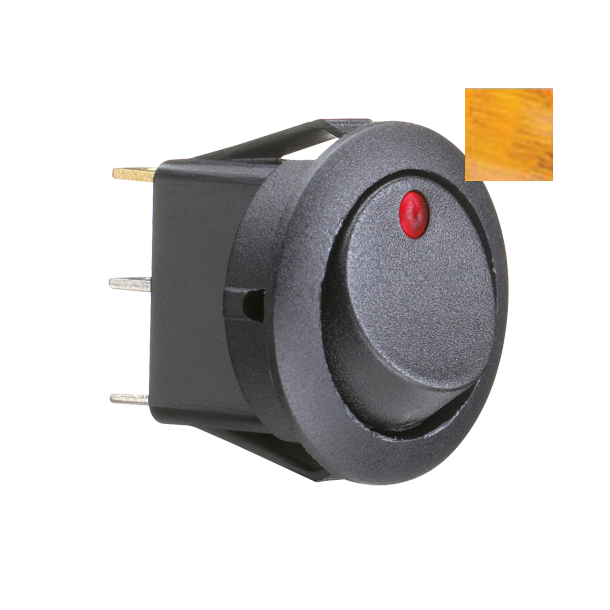Sl rund p/av gul 19 mm hl 10amp
