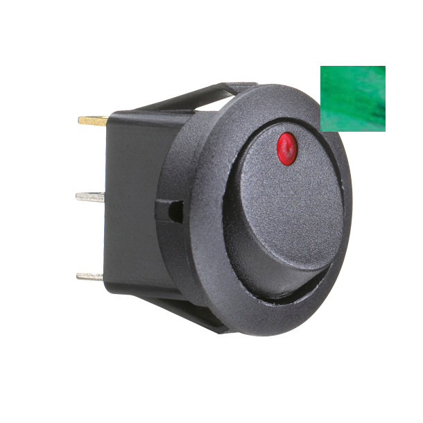 Sl runt p/av gr&ouml;nt 19mm hl 10amp