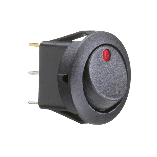 Kontakt runda p/av 19mm hl 10amp