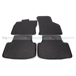 Gummimåtte sort|fire dele SKODA