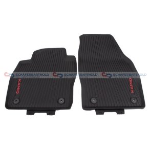 Gummimåtte sort/rød|to dele SKODA