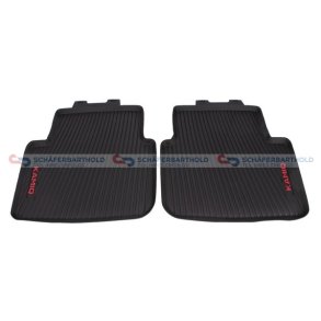 Gummimåtte sort/rød|to dele SKODA