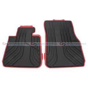 Gummimåtte sort/rød|to dele BMW OE