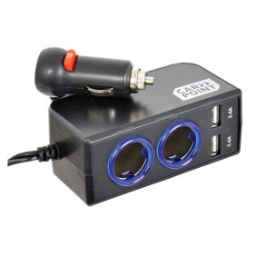 Strmuttag med 2 uttag och 2 USB 12/24v