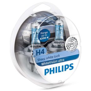 Philips WhiteVision ultra H4/W5W 2 st.
