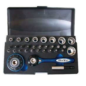 Bato 1/4 topp/bit set SplineLock 32 delar
