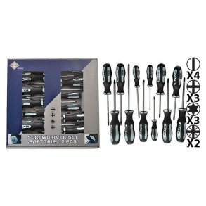 Bato skruvmejselsats skårad/Torx/Ph/Pz 12 delar