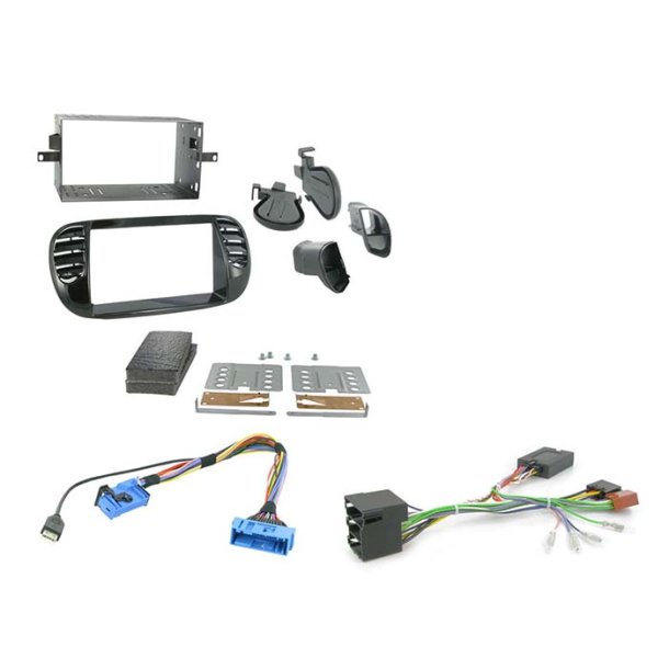 Ctkft02 2-DIN komplett kit Fiat 500 >2015