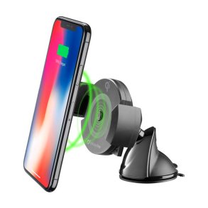 Trådløs lader og mobilholder m. sugekop