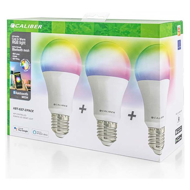 E27 Smart Home 3-pack LED-lampa vit/flerf&auml;rgad