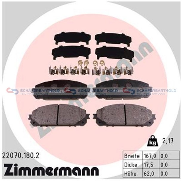 Bremseklodser 18mm|WVA:22070| ZIMMERMANN