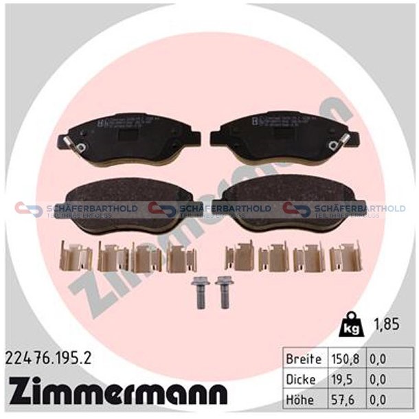 Bremseklodser 20mm|WVA:22476| ZIMMERMANN