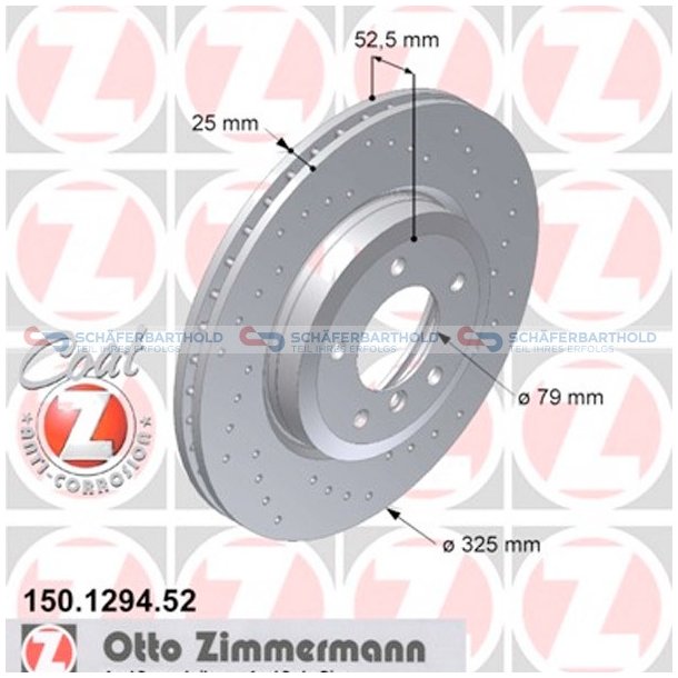 BremseskiveSport foraksel|-325mm ZIMMERMANN