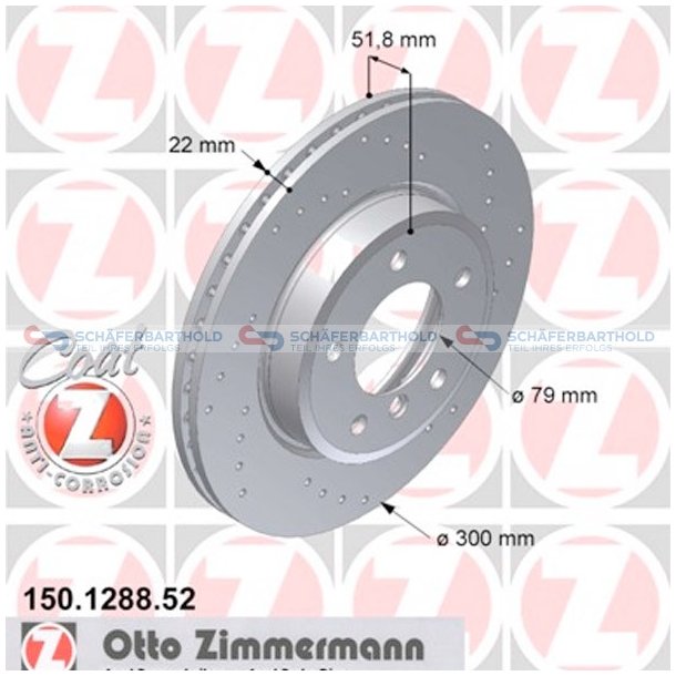 BremseskiveSport foraksel|-300mm ZIMMERMANN