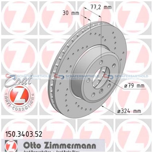 BremseskiveSport foraksel|-324mm ZIMMERMANN