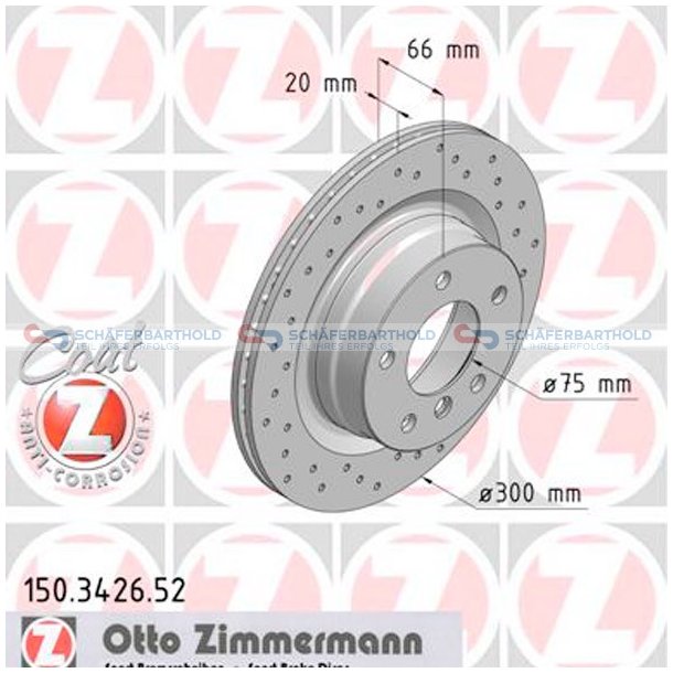 BremseskiveSport Bagaksel|-300mm ZIMMERMANN