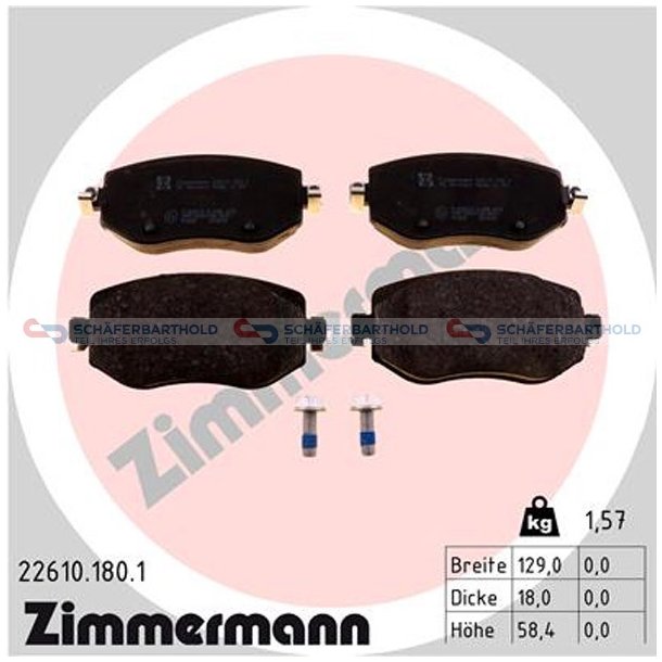 Bremseklodser 18mm|WVA:22610| ZIMMERMANN