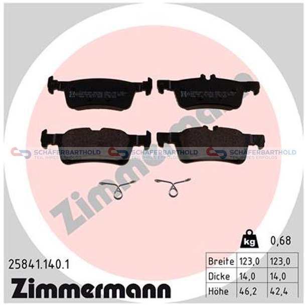 Bremseklodser 14mm|WVA:25841| ZIMMERMANN