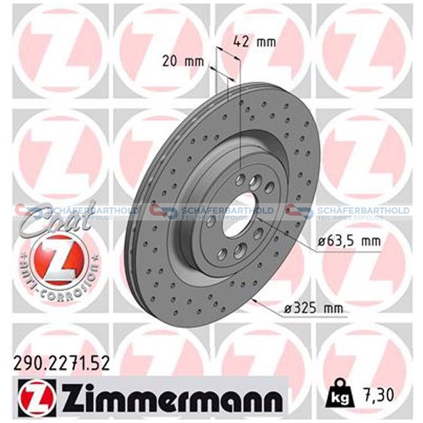 BremseskiveSport Bagaksel|-325mm|60872 ZIMMERMANN