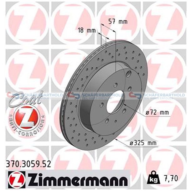 BremseskiveSport Bagaksel|-325mm|60872 ZIMMERMANN