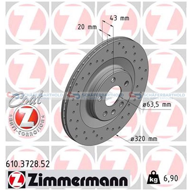 BremseskiveSport Bagaksel|-320mm|60872 ZIMMERMANN