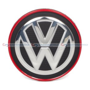 Emblem navkapselchrom rød VW OE