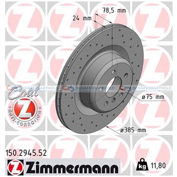 BremseskiveSport Bagaksel|-385mm ZIMMERMANN